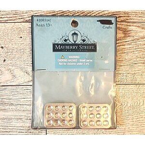 2 Dollhouse Muffin Tins Baking Vintage Metal Miniature Accessories Kitchen Mini